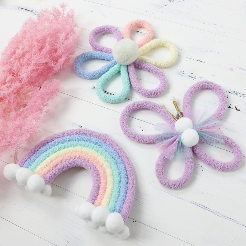 Handwovens Rainbows Butterfly Flowers Wall Decoration Nursery Bohemians Home Decoration For Children Playroom