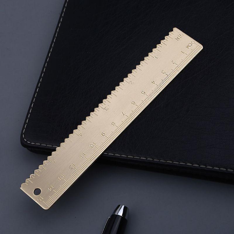 W89C 15cm Brass Straight Ruler Cartography Painting Measuring Student
