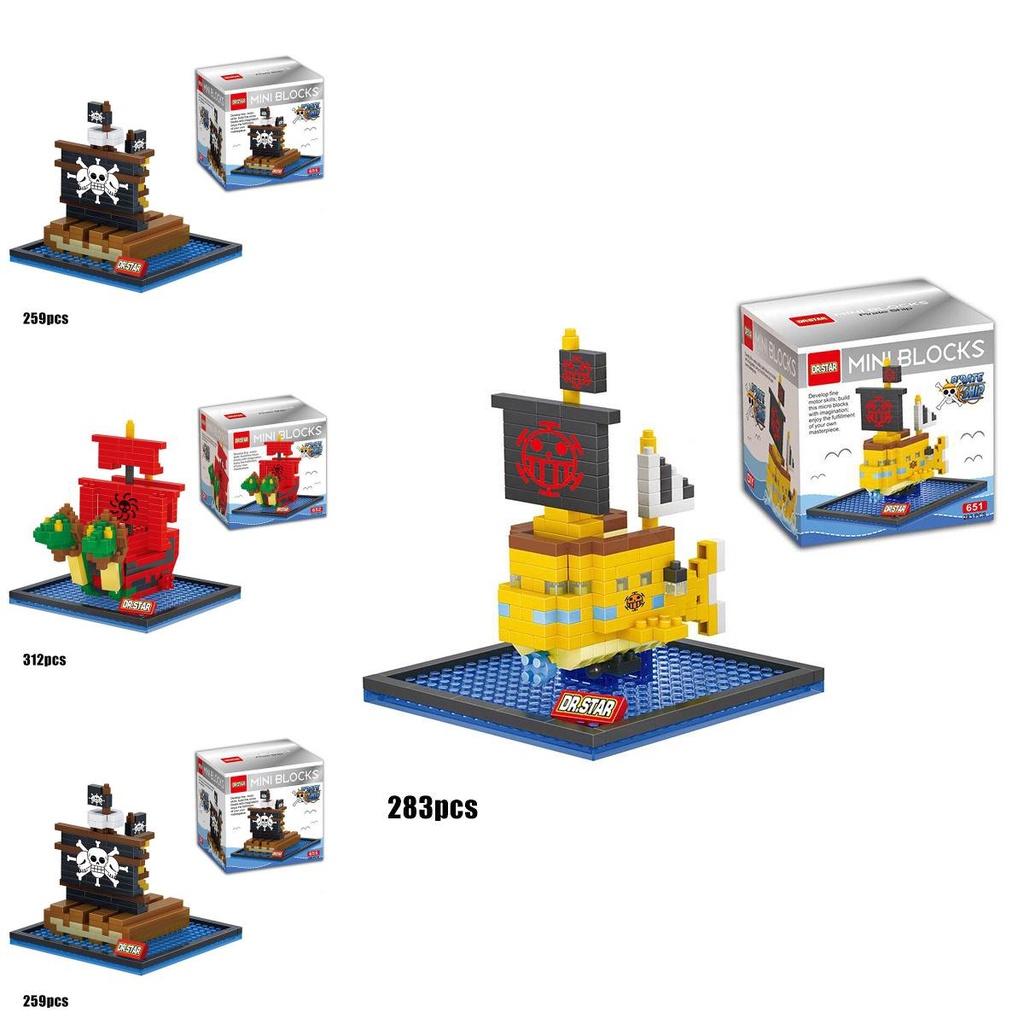 Amazing One Piece Pirate Boat Building Block Toy Mini Figure Collection Ornament