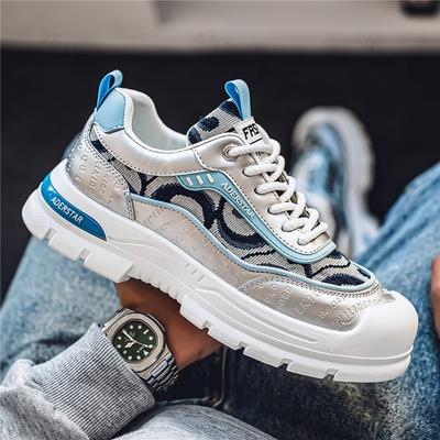 Mode Lage Sportschoenen voor Heren 2025 Nieuwe Zomer Modetrend Mesh Ademend Schoenen met Dikke Zool Comfortabele Chunky sneakers