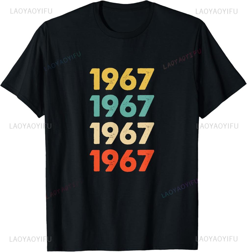 Vintage 1967 58 år gammal Män Kvinnor 58:e födelsedagspresenter T-shirt Casua Personliga kläder Grafiska t-shirts Ropa Hombre