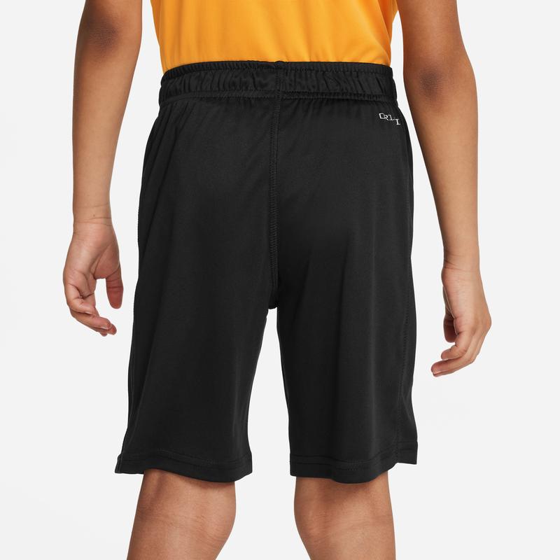 Nike Performance Swoosh Dri-Fit Logo Printed Color Block Straight Leg Kids Shorts Kids Shorts Black FQ3633-010