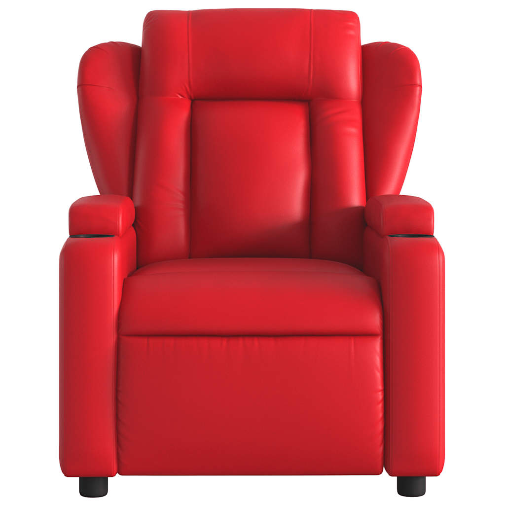 Massage Chair Red Synthetic Leather