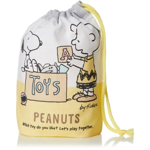 OSK Peanuts Snoopy Drawstring Cup Bag, Made In Japan, Stylish, Cute, Simple, Easy To Use, Unisex, Suitable for Kids, Students, and Adults (CP-1)