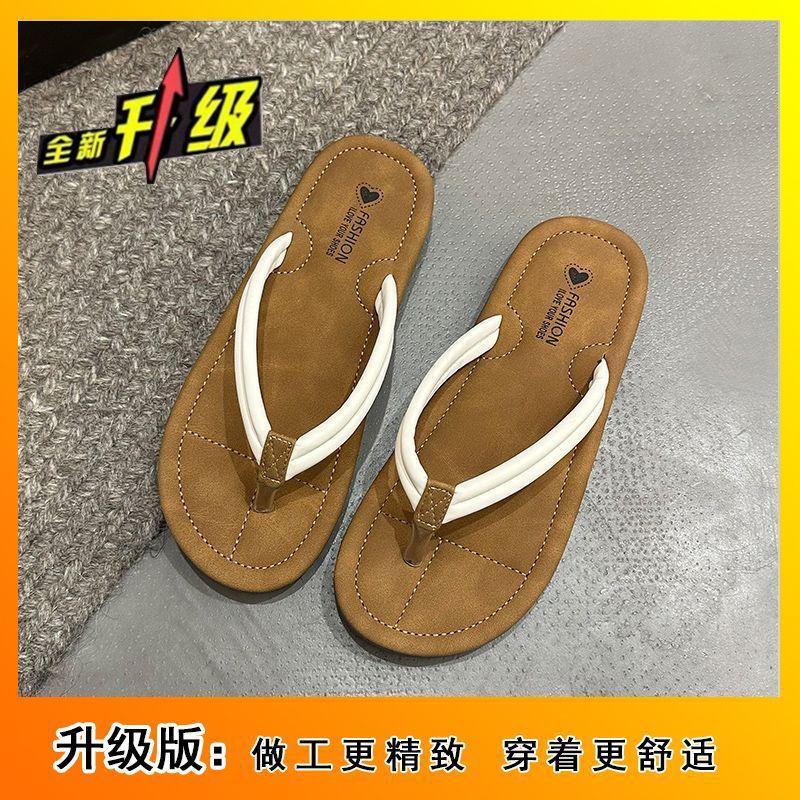 Flat-bottomed beach couple cool slippers fashionable versatile casual flip-flops women 2025 summer new outer wear non-slip soft bottom
