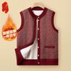 Elderly Women's Fleece-Lined Floral Autumn/Winter Cardigan Jacket