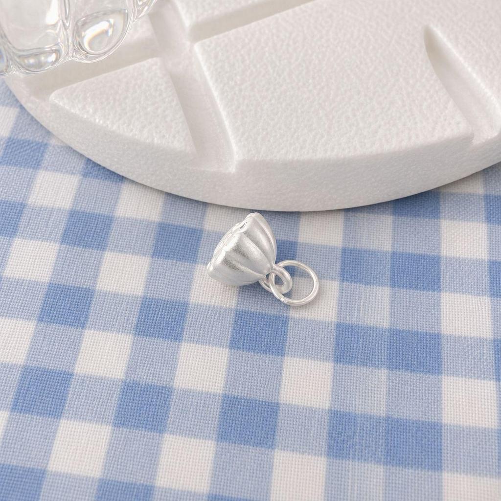 999 Sterling Silver Chinese Auspicious Peanut Pendant - Two Lives Joy DIY Charm, Handwoven Accessories