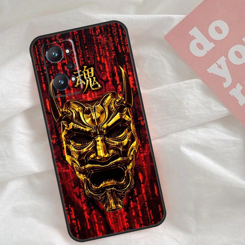 Samurai Oni Mask Case For Realme C51 C75 C63 C61 C55 C53 C35 C65 C67 C71 15 11 12 13 14 Pro Plus GT6 GT7 Pro