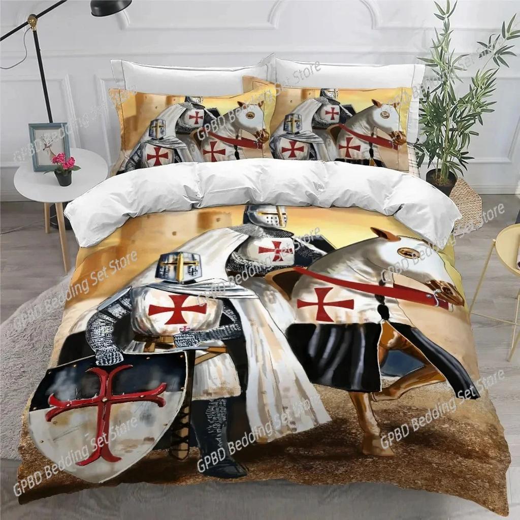 3D Print Holy Knights Bedding Set For Bedroom Soft Modern Bedspreads Comefortable Kids Duvet Cover Quilt Cover And Pillowcase