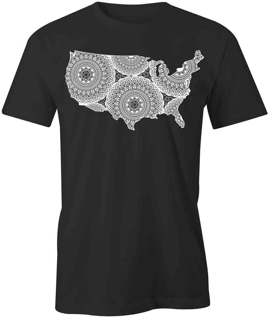 AMERICA MANDALA TShirt Tee Short-Sleeved Cotton PATRIOTIC CLOTHING S1BSA324 XXXXL