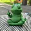 Meditative Frog Figurine Zen Yoga Frog Statue with Middle Finger Gesture Quirky Garden Sculpture for Home Office Desk Decor