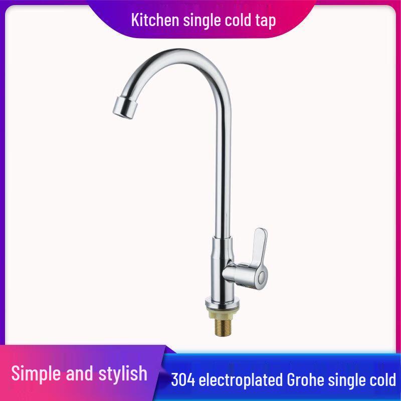

Stainless Steel Single Cold Kitchen Faucet