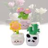 Fashion Plush Keychain Cute Potted Sunflower Kitten Green Bamboo Doll Pendant