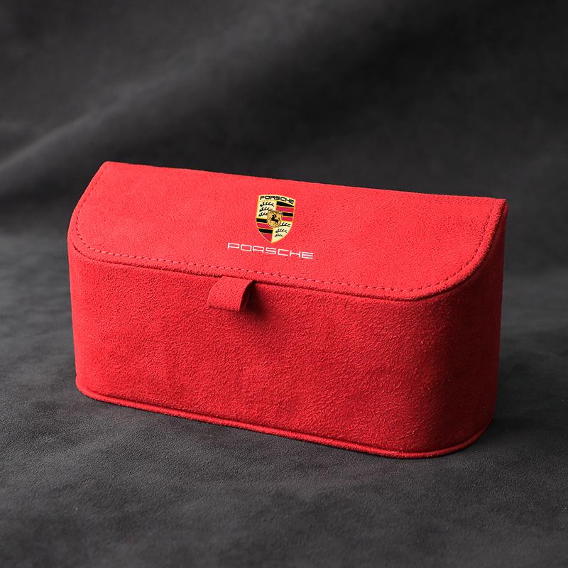 პორშე ზამშის მზის დამცავი სათვალის დამჭერი - მანქანის მზის სათვალის შესანახი და ინტერიერის დეკორის აქსესუარი