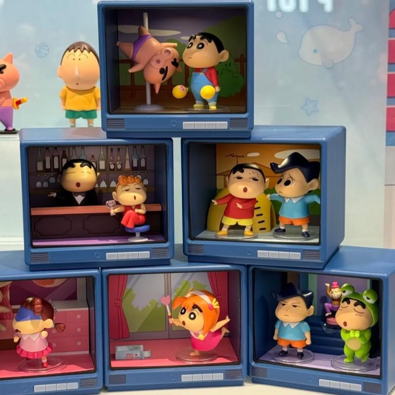 Genuine 52toys Crayon Shin-Chan Retro Tv Series Blind Box Trendy Figure Decoration Model Toy Cute Birthday Gifts