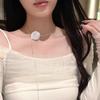 Mesh Rose Flower Pendant Necklace Adjustable Chain  Romantic Retro Clavicle Chain For Women Jewelry Gift