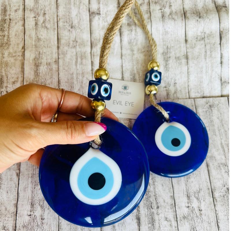 Böses Auge Wandbehang Glas Blaues Auge Wandanhänger Heimdeko Heim Geschenkidee Hausschutz Türkisches Böses Auge Geschenk Wanddekoration
