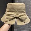 Korean versatile new bucket hat women's summer French bow sunshade sunscreen hat outdoor big eaves hat