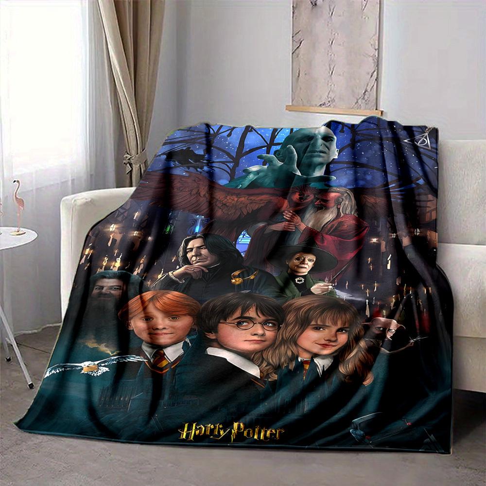 1pc Harry Potter Flannel Throw Blanket - HD Printed Lightweight Soft Warm All-Season Blanket for Sofa, Bed, Travel, Camping 104