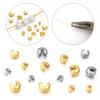 20-40pcs 3/4/5mm Stainless Steel Round Covers Crimp End Beads Open Crimp Beads Stopper Spacer Beads For Jewelry Making Supplies