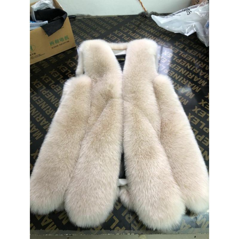 Haining fur winter new warm fur vest women's medium and long Korean version slim-fitting imitation fox fur coat
