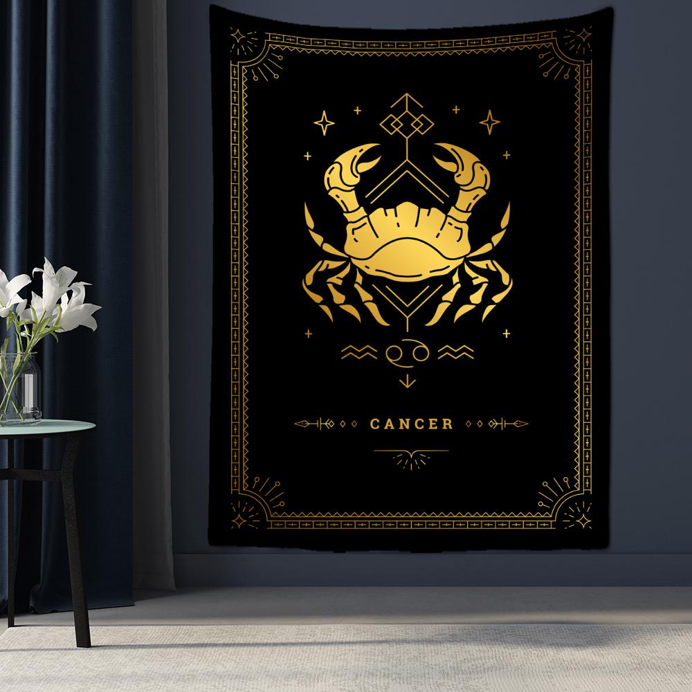 

Черно-белый гобелен созвездия Таро, настенный Гобелен, научная фантастика, психоделическая магия, богемный хиппи, домашний декор 95x70cm