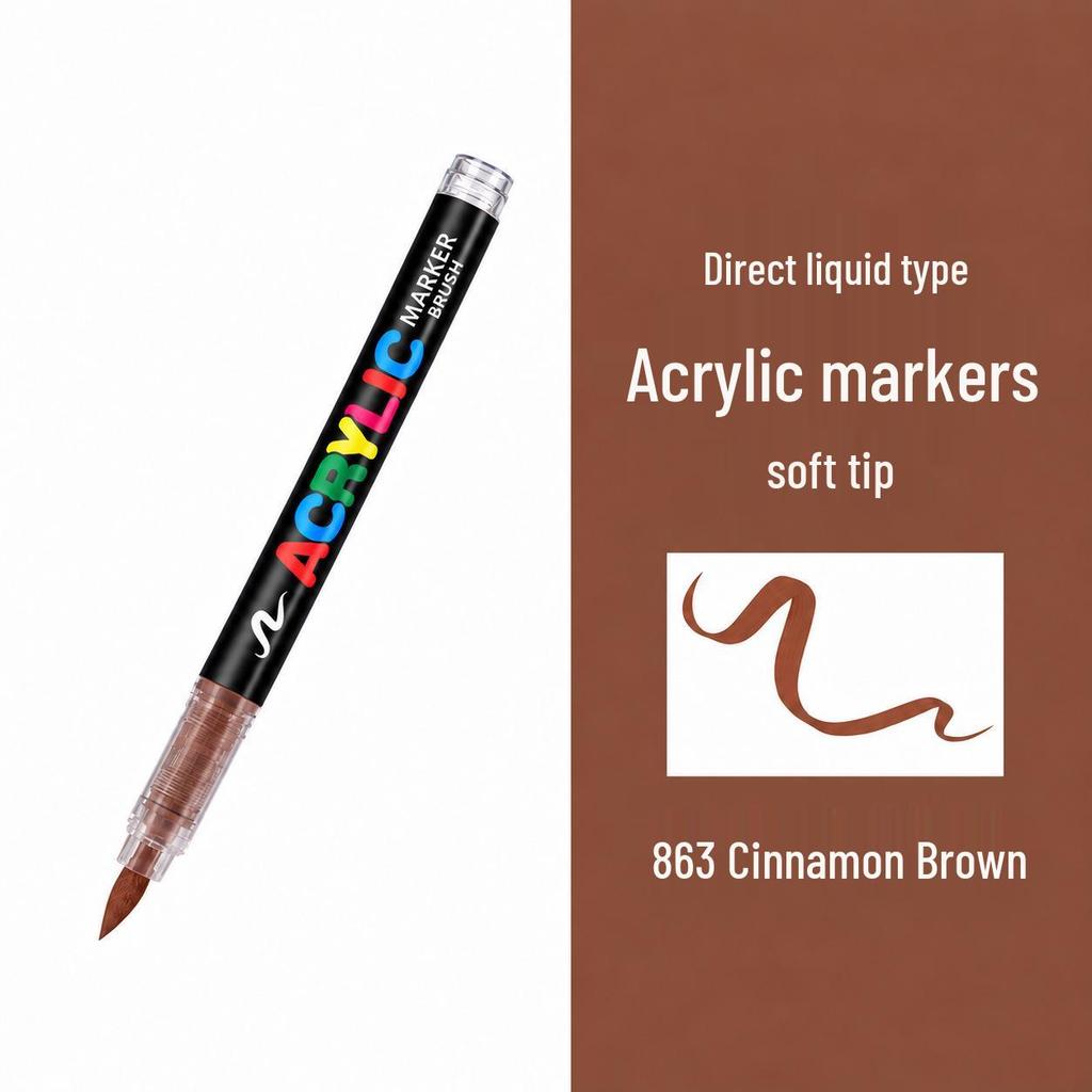 Guangna 8101 Waterproof Acrylic Marker Pen - Soft Tip, Press-Free for Students and Artists