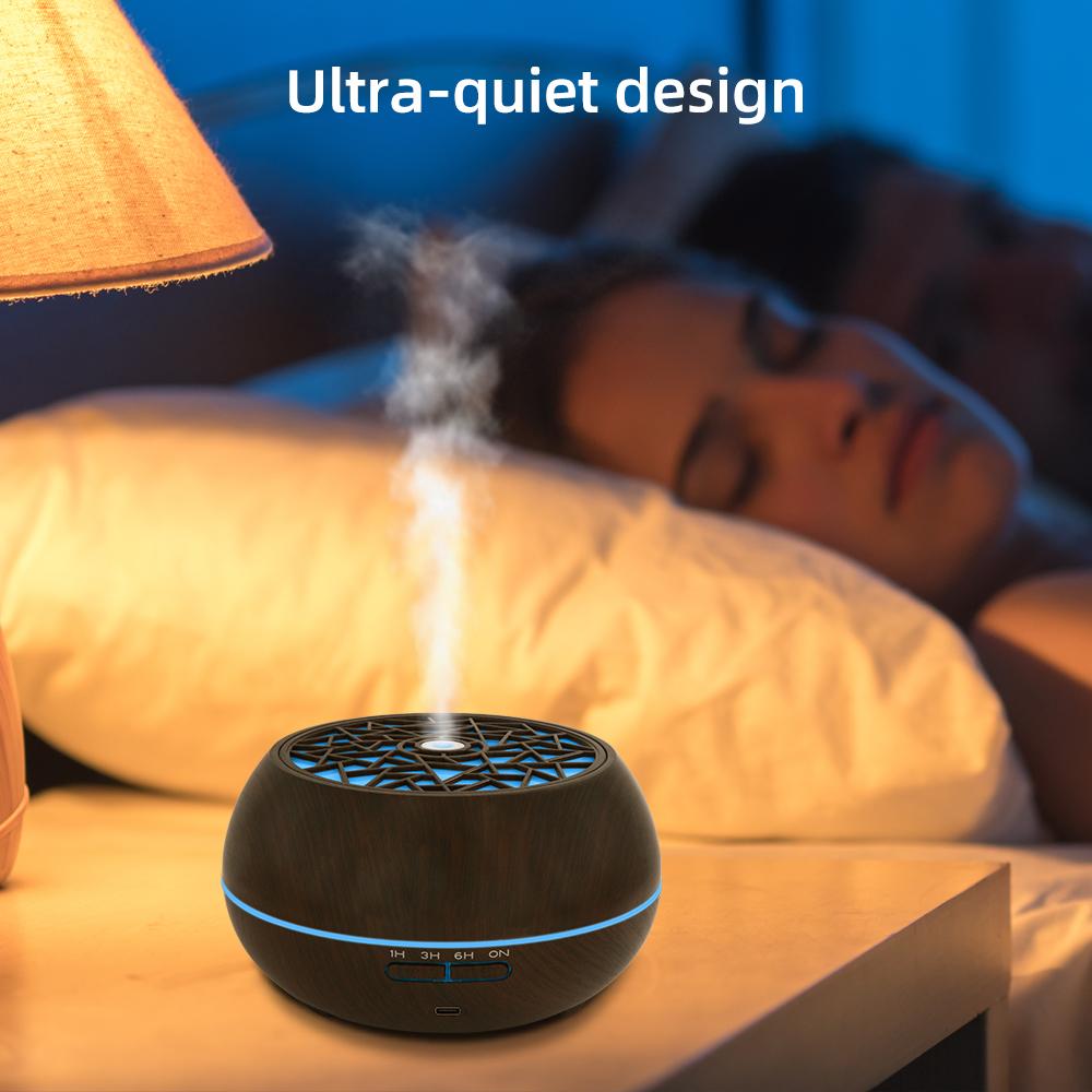 550ml Large Room Essential Oil Diffuser with 6 Premium Oils Remote Control 7 Color LED Light, Auto Timer Perfect for Home, Offi