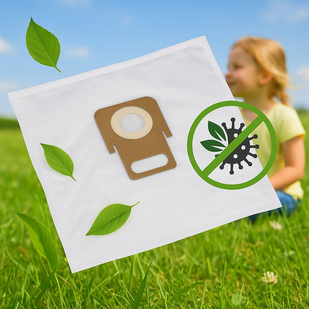 Rosfix Worki Syntetyczne Do Odkurzacza – Antyalergiczne 5 Warstw | 10 Sztuk | Wymiary 310 X 300 Mm, Średnica Otworu 55 Mm