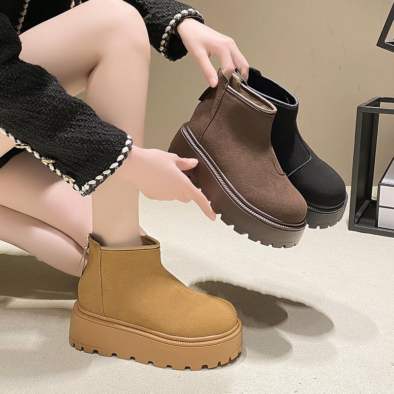 Rutschfeste warme Schneestiefel für Damen Herbst und Winter neue Samt-Dicksohlen modische vielseitige Temperament-Kurzstiefel