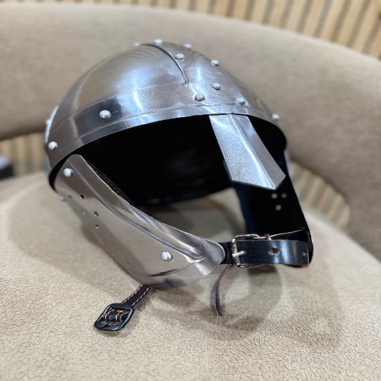 Handmade Henning Steel Spangenhelm – Medieval Viking Helmet, Wearable Steel Armor for LARP, Reenactment & Cosplay