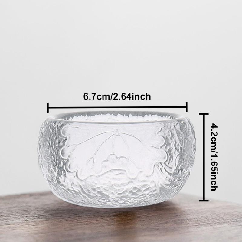 Japanese Handmade Frozen Glass Cup Crystal Glass Retro Teacups Master Cups Chinese Kung Fu Tea Set Transparent Household Teaware