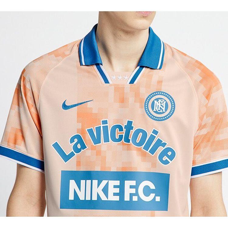 Nike Football Series Turn-Down Collar Sport Casual Short Sleeve Polo Shirt Men Tops Orange-Red AQ0661-838