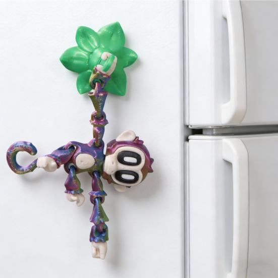 Jucărie Monkey Imprimată 3D cu Magneți Maimuță Articulată Suspendată cu Magneți Articulații Mobile Monkey Jucărie Fidget Decorațiune Magnet de Frigider