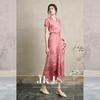 JK&JS Zhixia Yin New Chinese Style Rayon Jacquard Long Dress
