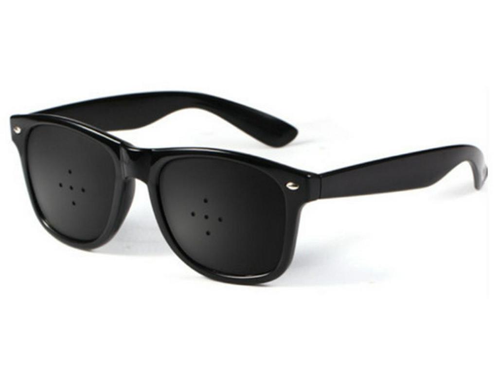 Beige Dual Vision Pinhole Sunglasses - Stylish Multi-Hole Design