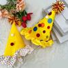 Upright Mini Party Clown Hat Accessory with Preassembled Headband for Quick Party and Costume Outfit Finishing and Styling