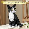 Non-Toxic Black And White Tabby Cat Model Building Block Moc Pet Animal Series Mini 12Mm Brick Toy For Children Home Decoration
