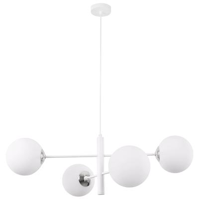 Vicenza Hanging Lamp White-Chrome 4-Flat White Lampshade E14