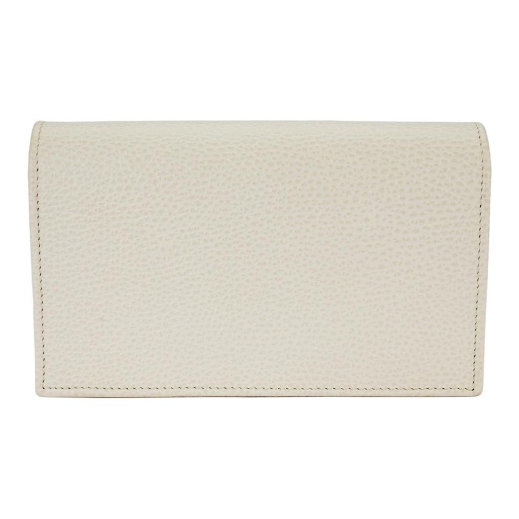 GUCCI Logo Double G Logo Lychee Pattern Cowhide Mailman Bag Envelope Bag Chain Bag Wallet Shoulder Crossbody Bag Small Women's Size White