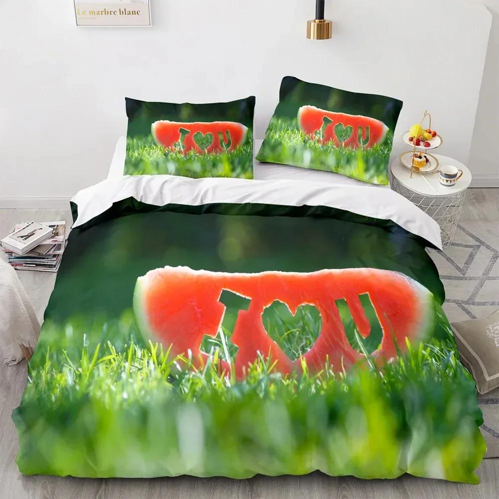 Couple Lovers Gift Duvet Cover Set Love Comforter Cover Valentine'S Day Bedding Set Queen King Size 3Pcs Polyester Quilt Cover