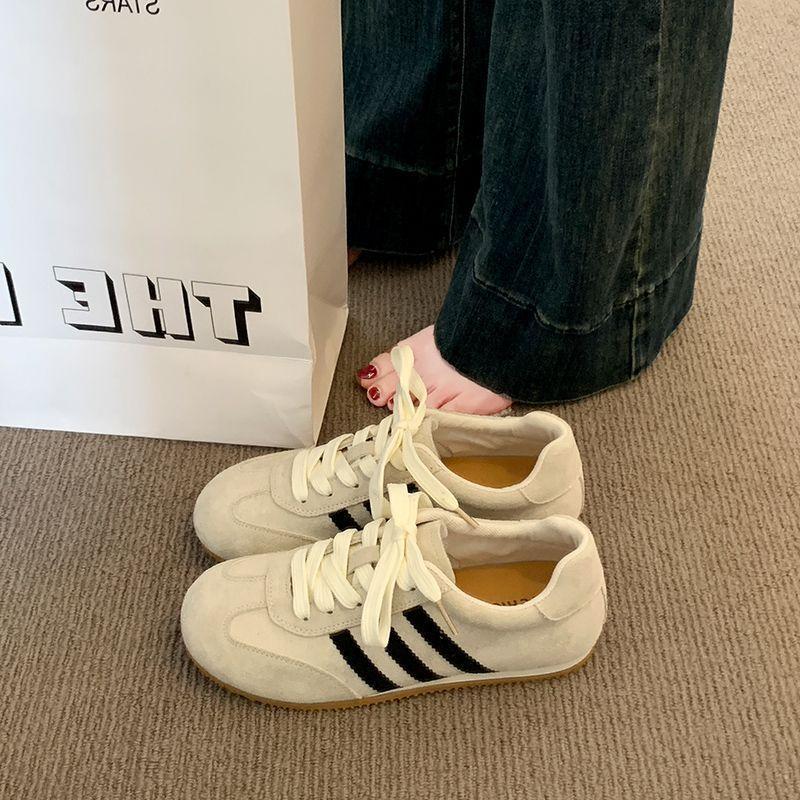 Dexun Shoes Women's Shoes 2025 Spring and Autumn New Flat-bottomed Versatile Little White Popular Forrest Gump Shoes Lightweight Sports and Leisure