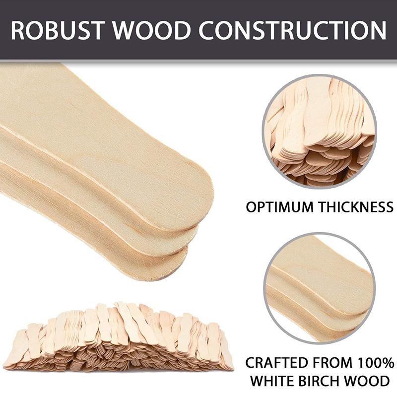 Wooden Popsicle Craft Sticks and Paddle Spoons for DIY Ice Cream Making Crafts Party Kitchen Use 25/50/100PCS
