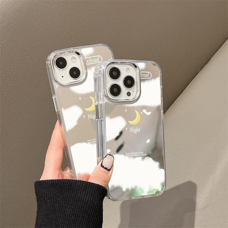 Night Moon Mirror for iPhone1 Mobile Phone Case 16pro Niche X Apple 13 All-inclusive 15 Simple 14