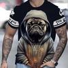 Men's Crew Neck Print Fierce Animal Pattern Oversized Men's Shirt Y2K Style Fashion Breathable Refreshing Short Sleeve