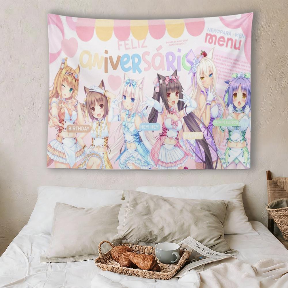 

Nekopara AllStar Anime Wall Tapestry Kawaii Catgirl Maid Collage Soft Polyester Decor for Bedroom Dorm Fan Rooms 74x94cm(29x37in)
