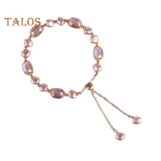 

Женский браслет из искусственного жемчуга с искусственным кристаллом, регулируемая кисточка, ретро, французский стиль, гладкий сплав, легкий, роскошный, повседневный браслет, ювелирные изделия на запястье фиолетовый