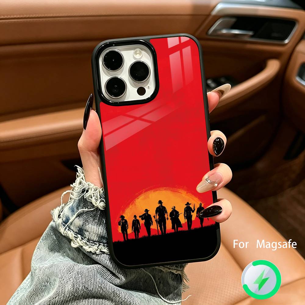 R-Red D-Dead Redemption RDR 2 Wireless charging phone case compatible with iPhone 17/16/15/14/13/12/11