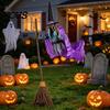 Premium Halloween Decoration Materials Animated Witch Decoration, Sound Activated Lighted Haunted House Prop, Hanging Ornament Creepy Flying
