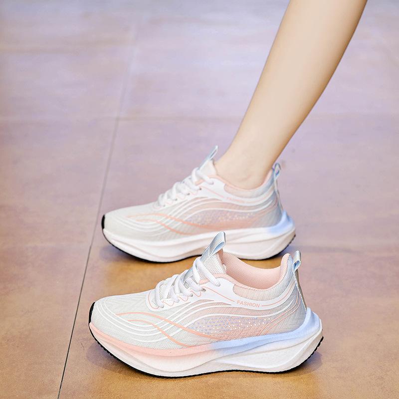 New Women's Shoes Sneakers Women's 2026 New Spring Fitness Soft Sole Shock Absorption Lightweight Student Running Shoes